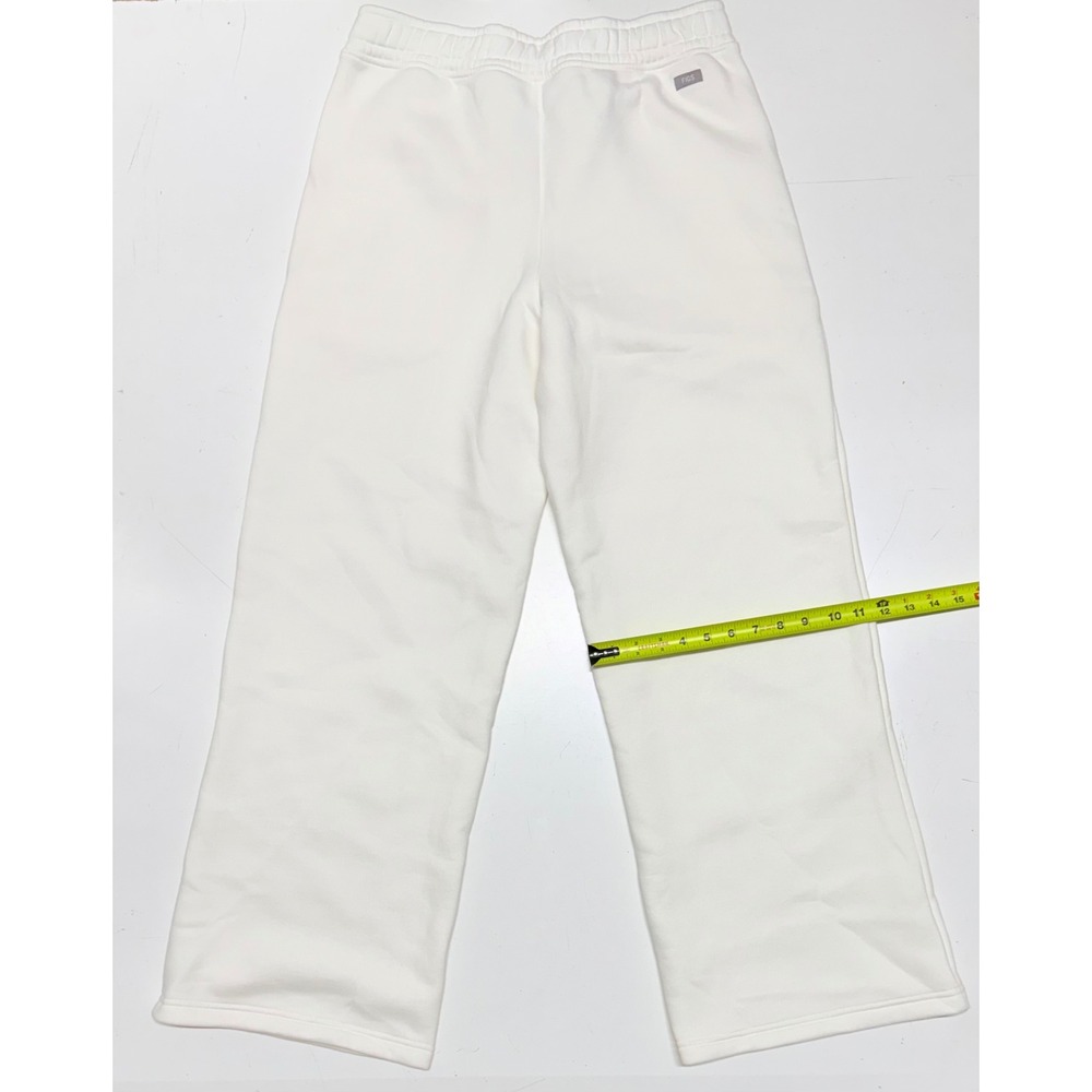 FIGS Off-Shift Wide Leg Sweatpants White Cotton Blend Fleece Pants 1002973 Large - Picture 5 of 5